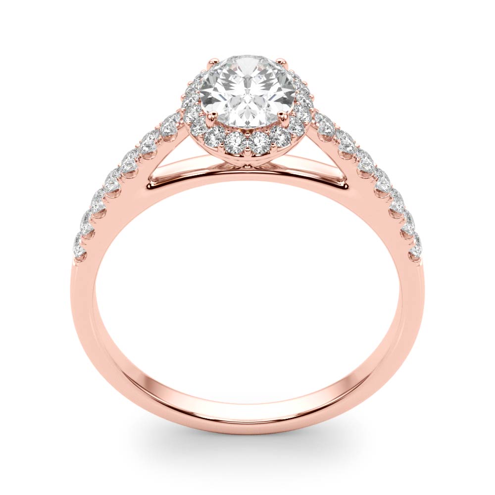 Iconic Halo Oval Diamond Engagement Ring in 10K/14K gold and platinum with certified lab-grown or natural diamonds