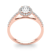 Iconic Halo Oval Diamond Engagement Ring in 10K/14K gold and platinum with certified lab-grown or natural diamonds