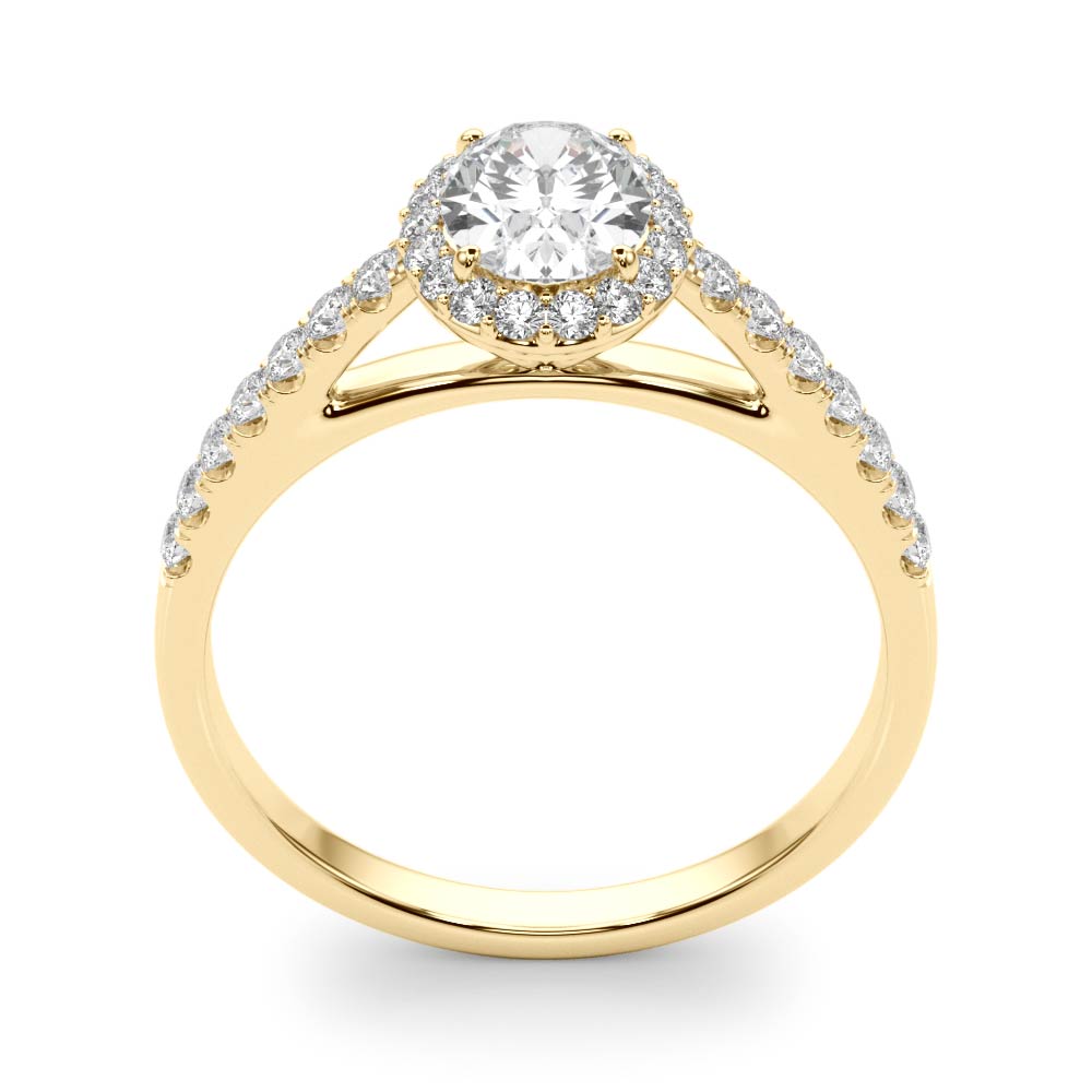 Iconic Halo Oval Diamond Engagement Ring in 10K/14K gold and platinum with certified lab-grown or natural diamonds