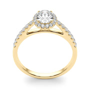 Iconic Halo Oval Diamond Engagement Ring in 10K/14K gold and platinum with certified lab-grown or natural diamonds