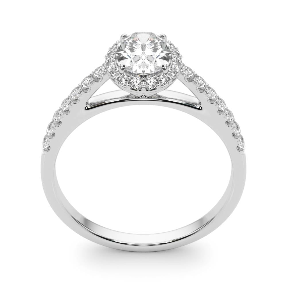 Iconic Halo Oval Diamond Engagement Ring in 10K/14K gold and platinum with certified lab-grown or natural diamonds