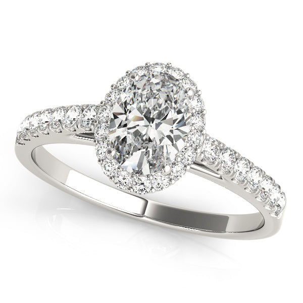 Iconic Halo Oval Diamond Engagement Ring in 10K/14K gold and platinum with certified lab-grown or natural diamonds