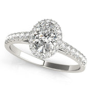 Iconic Halo Oval Diamond Engagement Ring in 10K/14K gold and platinum with certified lab-grown or natural diamonds