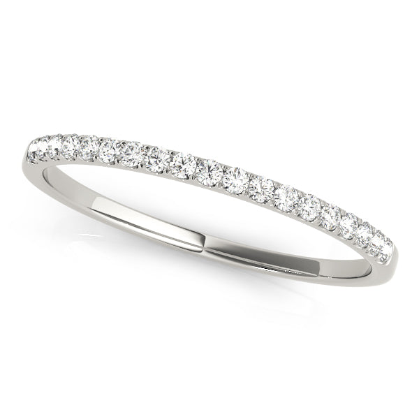 Straight Split Prong Half Eternity Ring in Gold & Platinum