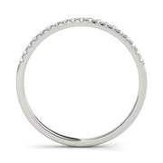 Straight Split Prong Half Eternity Ring in Gold & Platinum