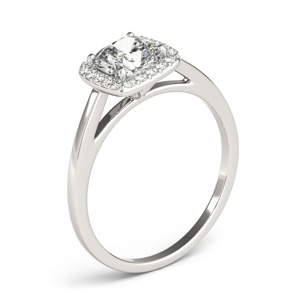 Signature Halo Cushion Diamond Engagement Ring in 10K/14K gold and platinum with certified lab-grown or natural diamonds