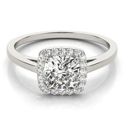 Signature Halo Cushion Diamond Engagement Ring in 10K/14K gold and platinum with certified lab-grown or natural diamonds