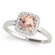 Signature Halo Cushion Diamond Engagement Ring in 10K/14K gold and platinum with certified lab-grown or natural diamonds