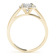 Signature Halo Cushion Diamond Engagement Ring in 10K/14K gold and platinum with certified lab-grown or natural diamonds