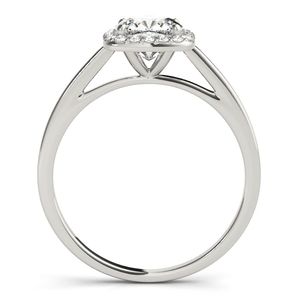 Signature Halo Cushion Diamond Engagement Ring in 10K/14K gold and platinum with certified lab-grown or natural diamonds