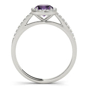Artisan Halo Cushion Diamond Engagement Ring in 10K/14K gold and platinum with certified lab-grown or natural diamonds