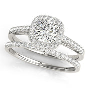 Artisan Halo Cushion Diamond Engagement Ring in 10K/14K gold and platinum with certified lab-grown or natural diamonds