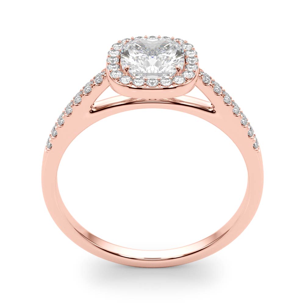Artisan Halo Cushion Diamond Engagement Ring in 10K/14K gold and platinum with certified lab-grown or natural diamonds