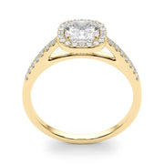 Artisan Halo Cushion Diamond Engagement Ring in 10K/14K gold and platinum with certified lab-grown or natural diamonds