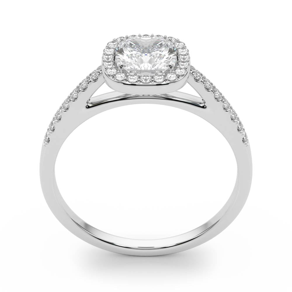 Artisan Halo Cushion Diamond Engagement Ring in 10K/14K gold and platinum with certified lab-grown or natural diamonds