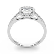 Artisan Halo Cushion Diamond Engagement Ring in 10K/14K gold and platinum with certified lab-grown or natural diamonds