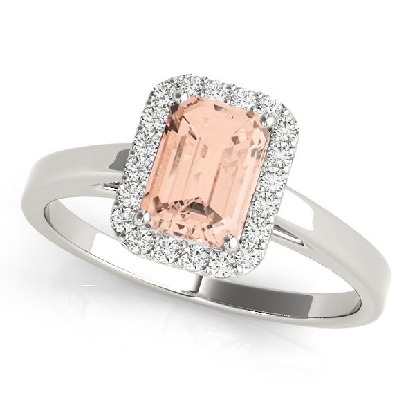 Bespoke Halo Emerald Diamond Engagement Ring in 10K/14K gold and platinum with certified lab-grown or natural diamonds