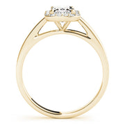 Bespoke Halo Emerald Diamond Engagement Ring in 10K/14K gold and platinum with certified lab-grown or natural diamonds