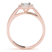 Bespoke Halo Emerald Diamond Engagement Ring in 10K/14K gold and platinum with certified lab-grown or natural diamonds