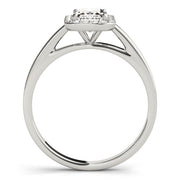 Bespoke Halo Emerald Diamond Engagement Ring in 10K/14K gold and platinum with certified lab-grown or natural diamonds