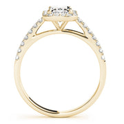 Exquisite Halo Emerald Diamond Engagement Ring in 10K/14K gold and platinum with certified lab-grown or natural diamonds