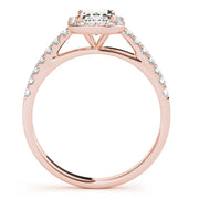 Exquisite Halo Emerald Diamond Engagement Ring in 10K/14K gold and platinum with certified lab-grown or natural diamonds