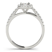 Exquisite Halo Emerald Diamond Engagement Ring in 10K/14K gold and platinum with certified lab-grown or natural diamonds