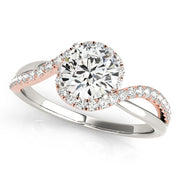 Vintage-Inspired Bypass Round Diamond Engagement Ring in 10K/14K gold and platinum with certified lab-grown or natural diamonds