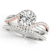 Vintage-Inspired Bypass Round Diamond Engagement Ring in 10K/14K gold and platinum with certified lab-grown or natural diamonds
