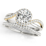 Vintage-Inspired Bypass Round Diamond Engagement Ring in 10K/14K gold and platinum with certified lab-grown or natural diamonds
