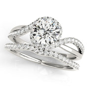 Vintage-Inspired Bypass Round Diamond Engagement Ring in 10K/14K gold and platinum with certified lab-grown or natural diamonds