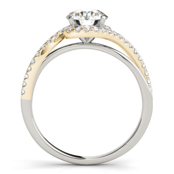 Vintage-Inspired Bypass Round Diamond Engagement Ring in 10K/14K gold and platinum with certified lab-grown or natural diamonds