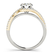 Vintage-Inspired Bypass Round Diamond Engagement Ring in 10K/14K gold and platinum with certified lab-grown or natural diamonds