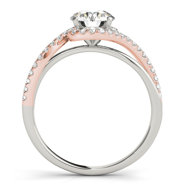 Vintage-Inspired Bypass Round Diamond Engagement Ring in 10K/14K gold and platinum with certified lab-grown or natural diamonds