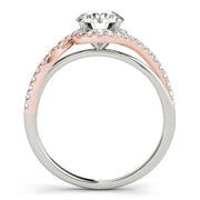 Vintage-Inspired Bypass Round Diamond Engagement Ring in 10K/14K gold and platinum with certified lab-grown or natural diamonds