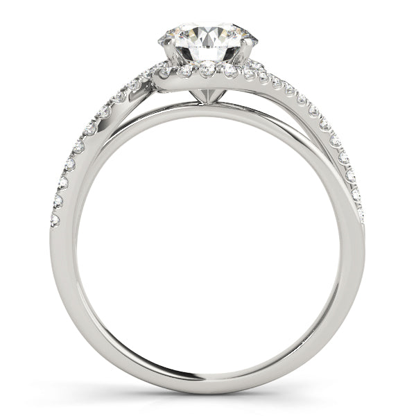 Vintage-Inspired Bypass Round Diamond Engagement Ring in 10K/14K gold and platinum with certified lab-grown or natural diamonds