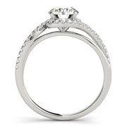 Vintage-Inspired Bypass Round Diamond Engagement Ring in 10K/14K gold and platinum with certified lab-grown or natural diamonds