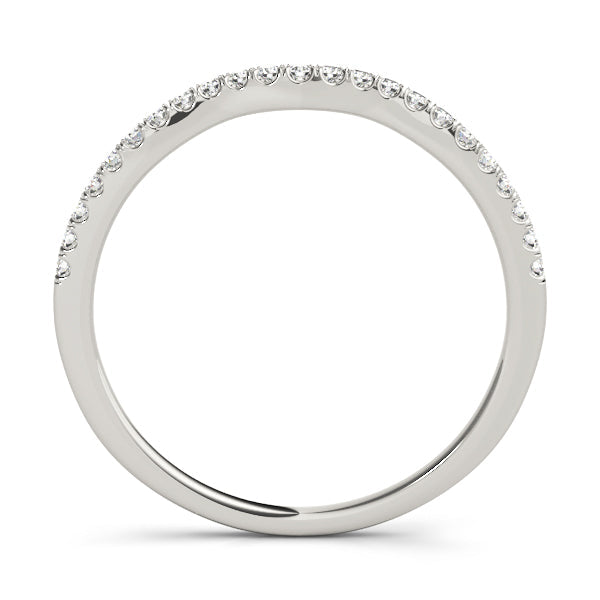 Curved Split Prong Half Eternity Ring in Gold & Platinum