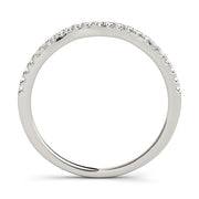 Curved Split Prong Half Eternity Ring in Gold & Platinum