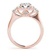 Lustrous Halo Round Diamond Engagement Ring in 10K/14K gold and platinum with certified lab-grown or natural diamonds