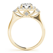 Lustrous Halo Round Diamond Engagement Ring in 10K/14K gold and platinum with certified lab-grown or natural diamonds