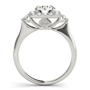 Lustrous Halo Round Diamond Engagement Ring in 10K/14K gold and platinum with certified lab-grown or natural diamonds