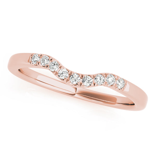 Split Prong Curved Half Eternity Ring in Gold & Platinum