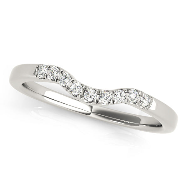 Split Prong Curved Half Eternity Ring in Gold & Platinum