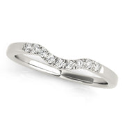 Split Prong Curved Half Eternity Ring in Gold & Platinum