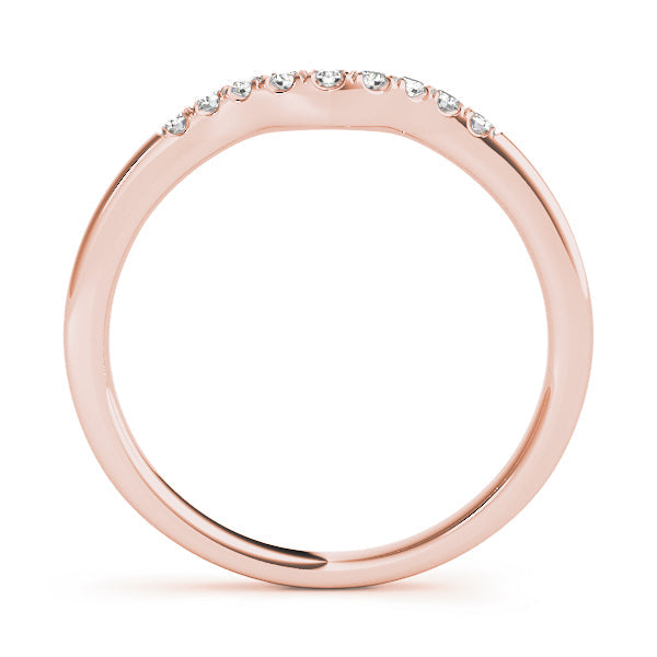 Split Prong Curved Half Eternity Ring in Gold & Platinum