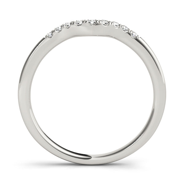 Split Prong Curved Half Eternity Ring in Gold & Platinum