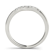 Split Prong Curved Half Eternity Ring in Gold & Platinum