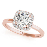 Regal Halo Round Diamond Engagement Ring in 10K/14K gold and platinum with certified lab-grown or natural diamonds