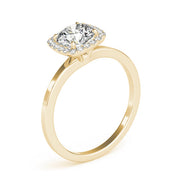 Regal Halo Round Diamond Engagement Ring in 10K/14K gold and platinum with certified lab-grown or natural diamonds